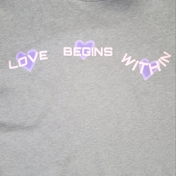 BP from Nordstrom LOVE BEGINS WITHIN Grey Sweatshirt | Size S | - Picture 4 of 6
